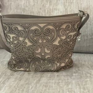 Elegant Tan Embroidered Women's Bag